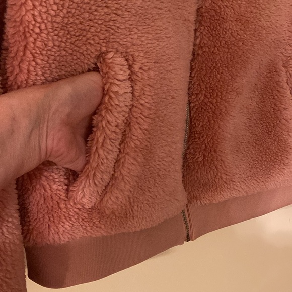 Loft Faux Fur Pink Winter Bomber Coat Size XL women’s NWT - Picture 6 of 12